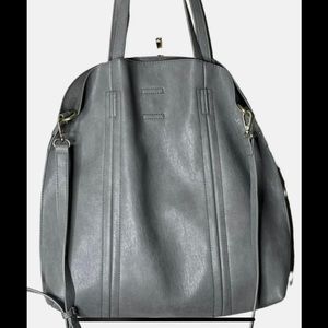 Anitik Kraft distressed vegan leather, large tote,, two in one Crossbody.